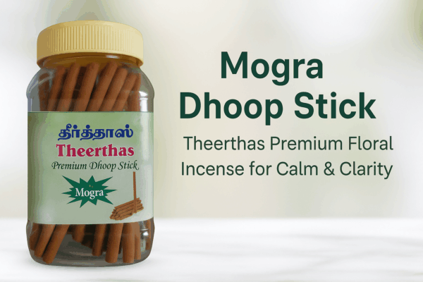 Theerthas Premium Dhoop Stick – Mogra | Pure, Floral, Calming Aroma