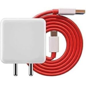 Home 85W SuperVOOC Fast Charger Set showing the white power adapter and signature red cable.