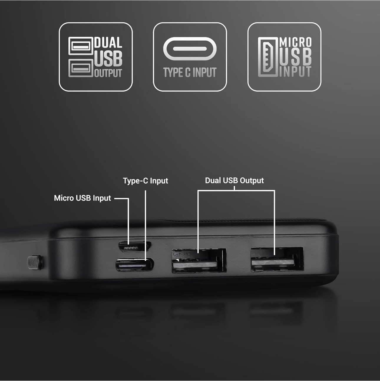 Zebronics MB10000S5 Power Bank featuring built-in overcharge and short-circuit protection.