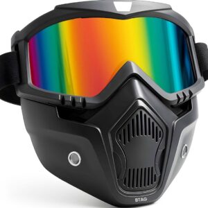 Btag Tactical Modular Mask: Detachable Anti-Fog Riding Goggles