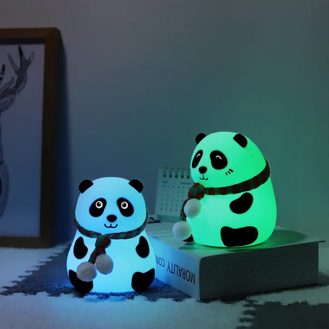 Panda Night Lamp for Kids – 7 Color LED, Touch Control, Rechargeable Silicone Light - Image 4